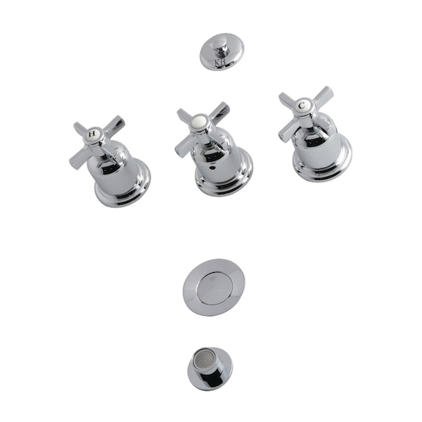 Millennium KB6321ZX 3-Handle Bidet Faucet, Polished Chrome